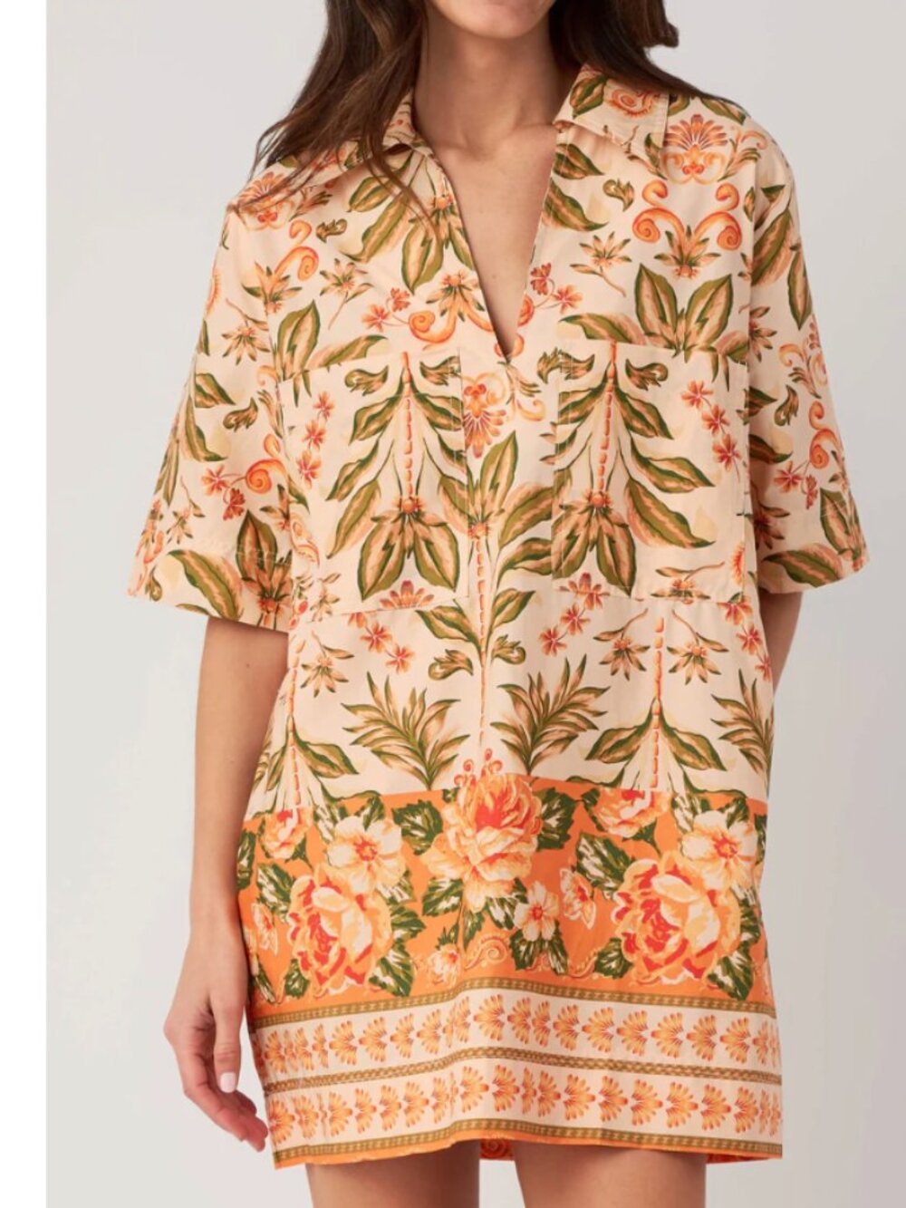 Olivaceous Sienna Garden Shirt Mini Dress